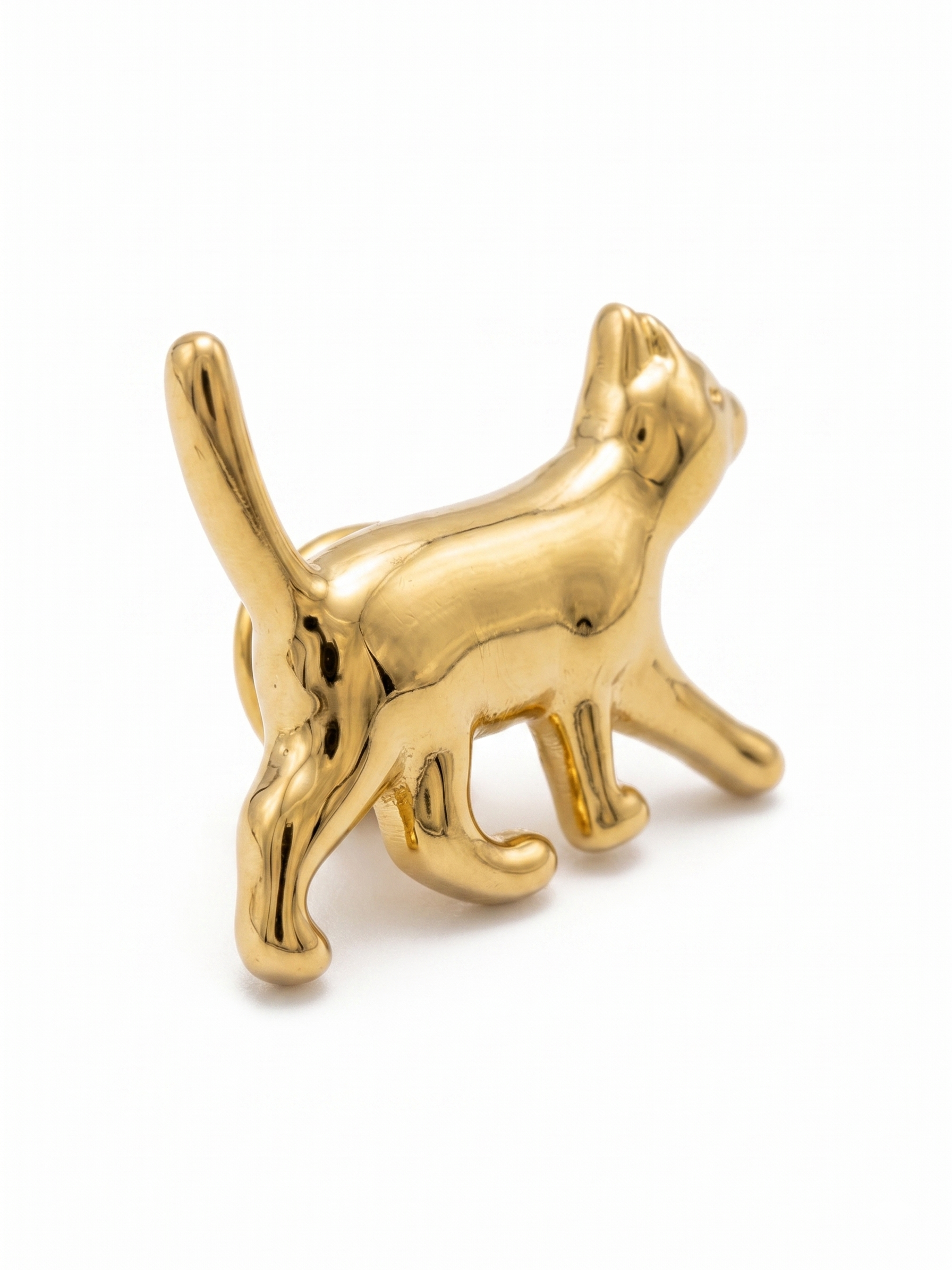 Anstecker Katze gold