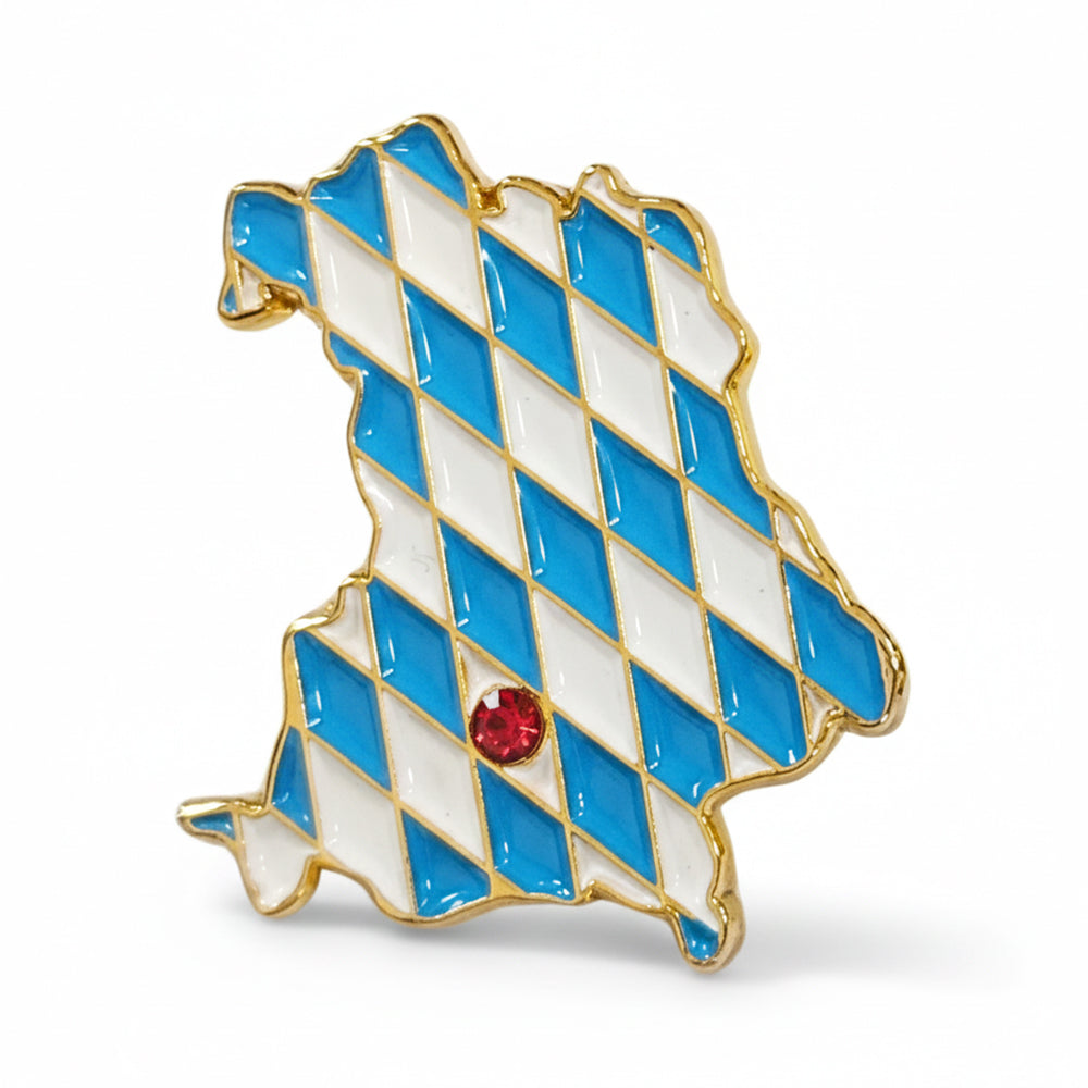 Anstecker Bayernkarte mit Strass