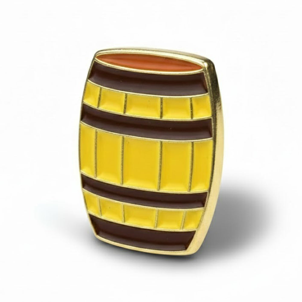 Anstecker Bierfass gelb