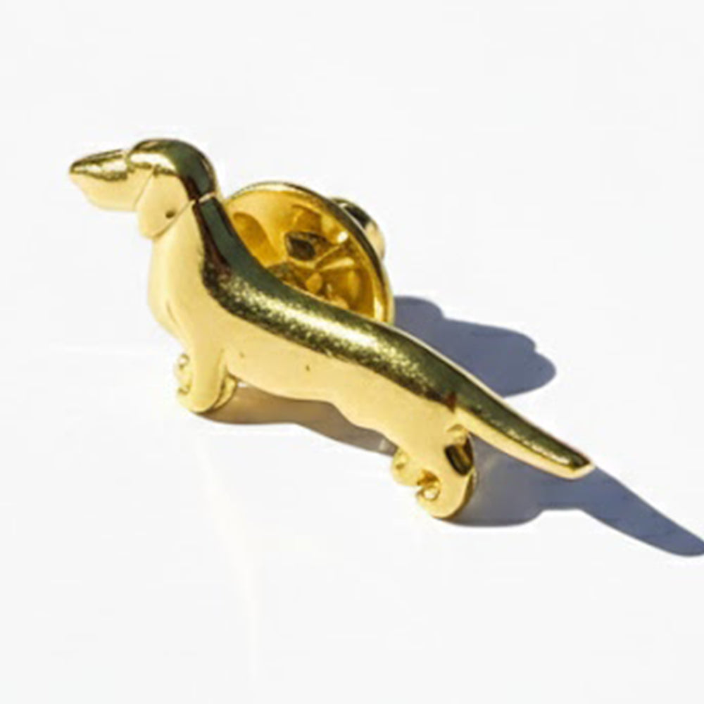 Anstecker Dackel Gold 3D