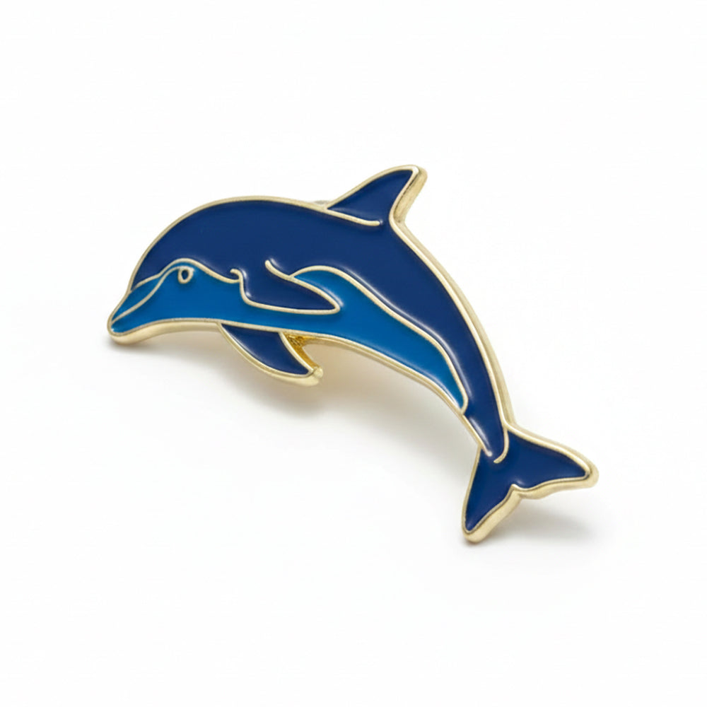 Anstecker Delfin blau