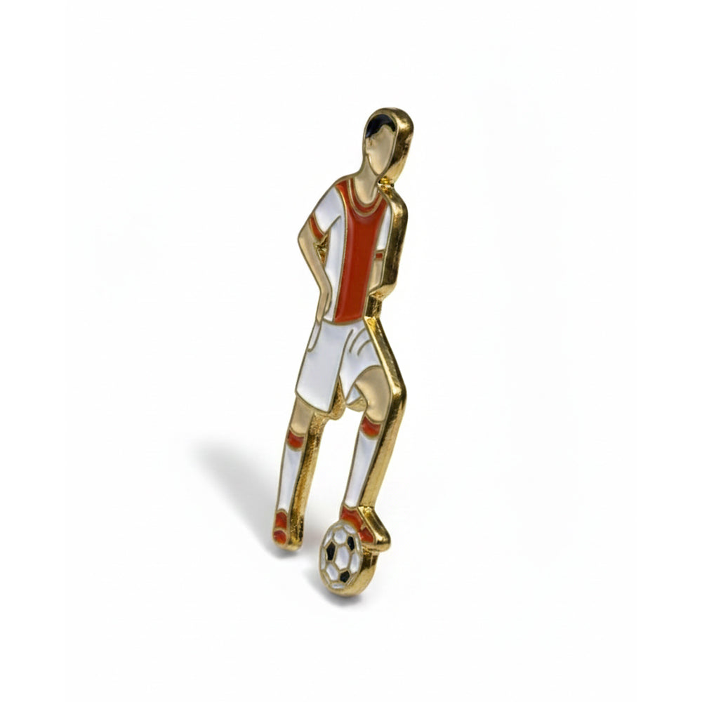 Anstecker Fußballer mit rot-weißem Trikot