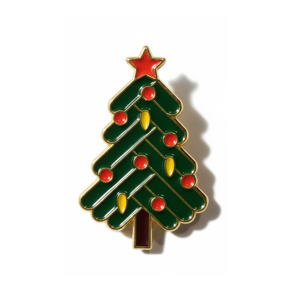 Anstecker geschmückter Weihnachtsbaum