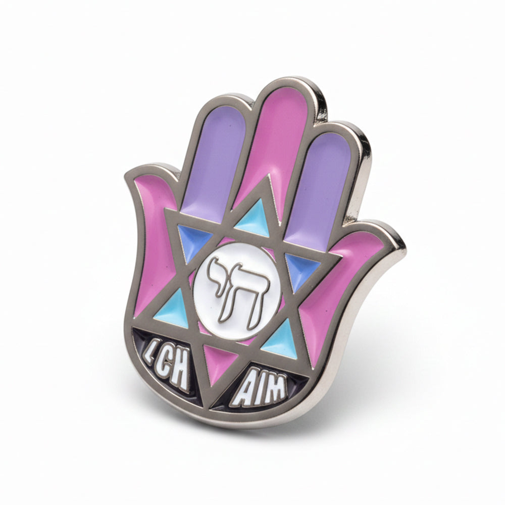 Anstecker Hamsa bunt Emaille