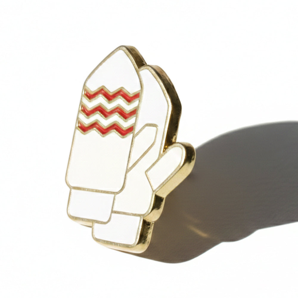 Anstecker Handschuhe weiß