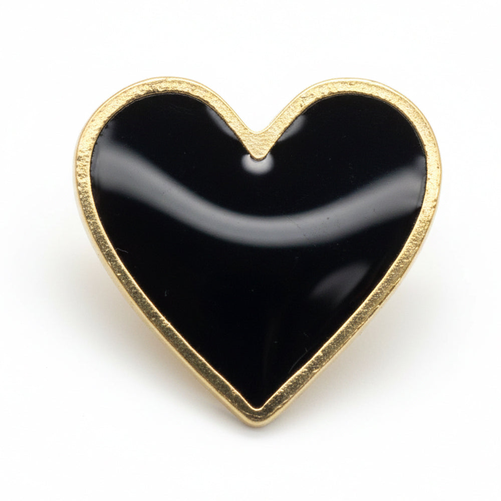 Anstecker Herz schwarz