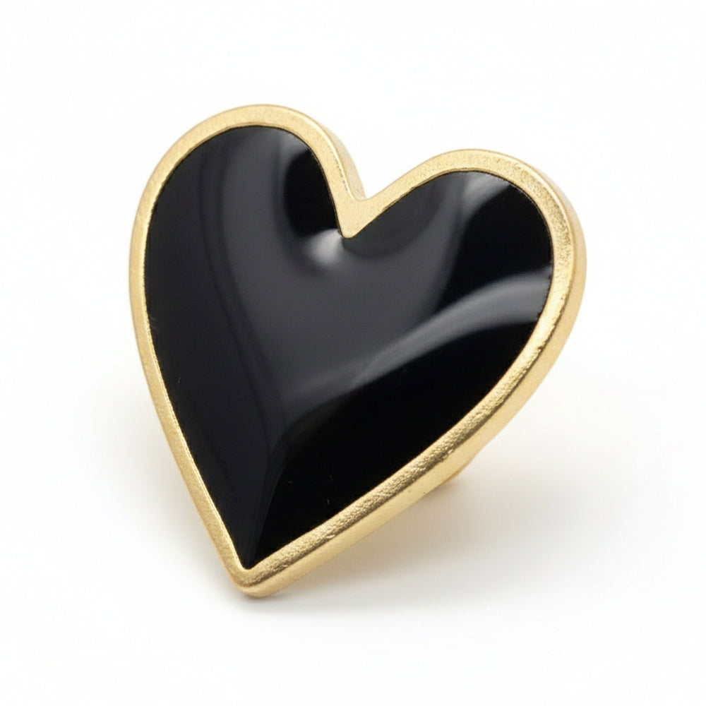 Anstecker Herz schwarz