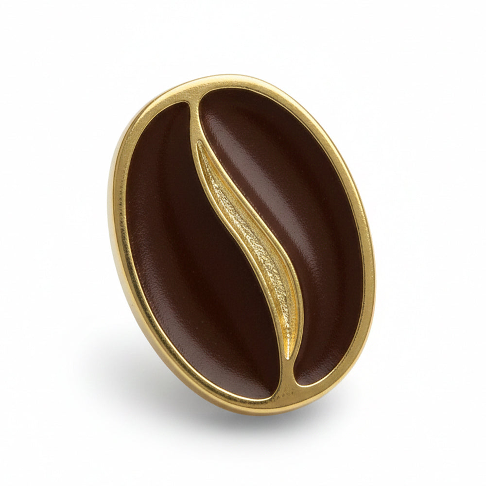 Anstecker Kaffeebohne braun