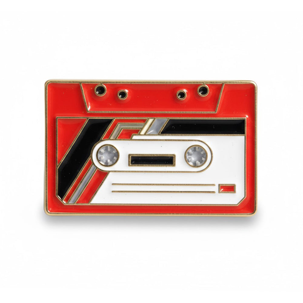 Anstecker Kasette retro rot
