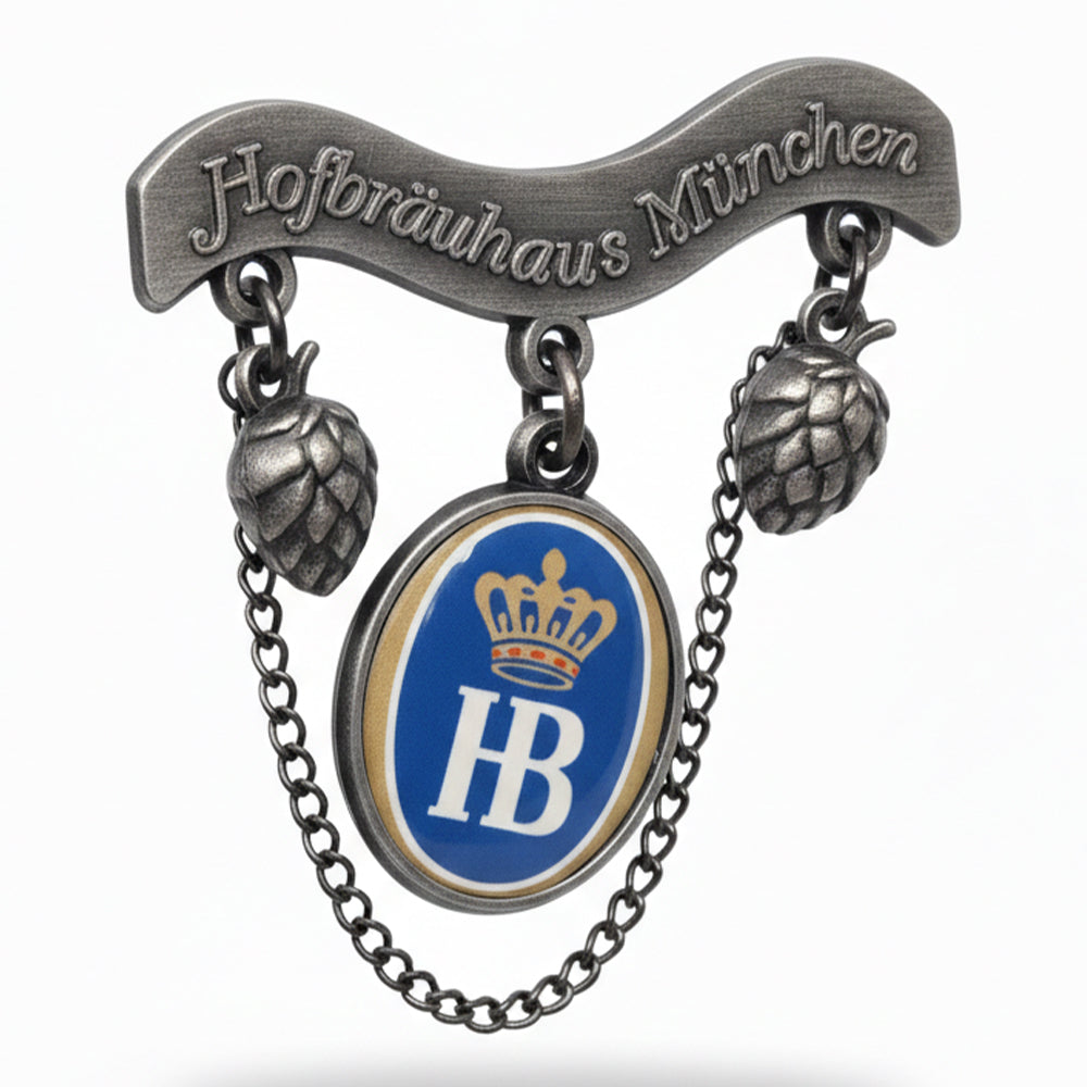 Anstecker Kette Hopfen und Logo - Hofbräu