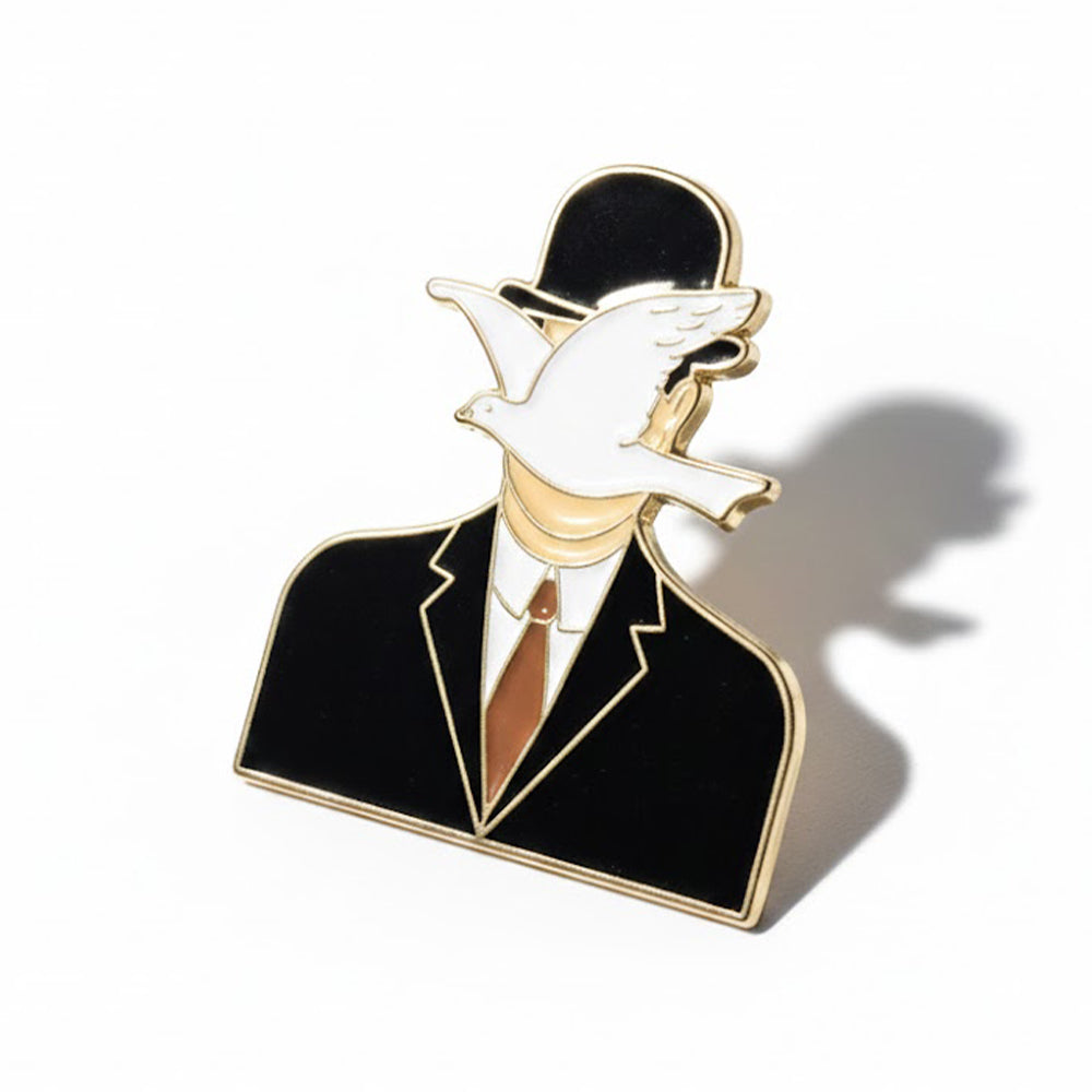 Anstecker Kunstwerk "Man in a Bowler Hat" - Rene Magritte