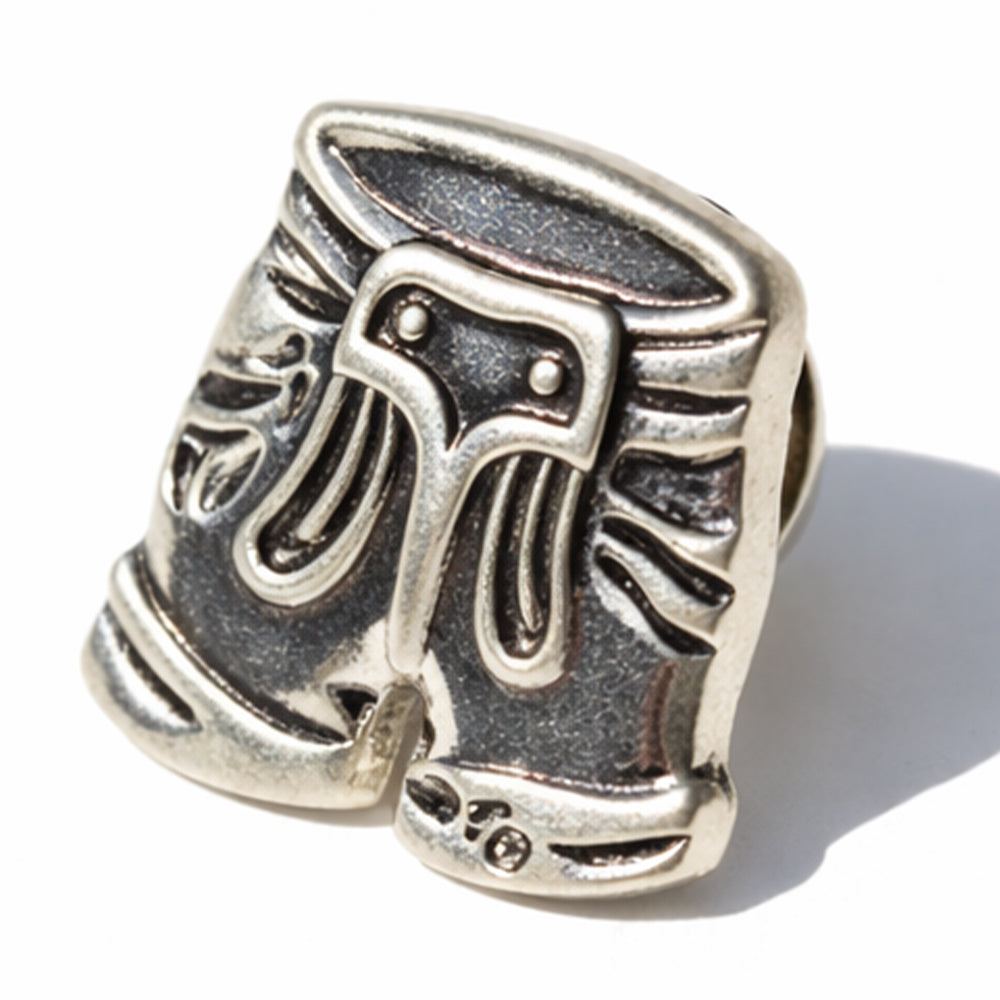 Anstecker Lederhose Silber