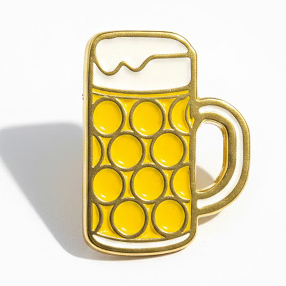 Anstecker Maßkrug Gelb