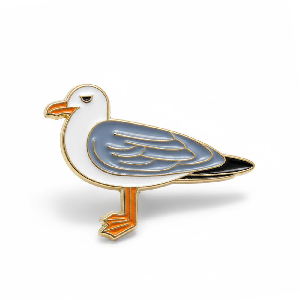 Anstecker Möwe grau-weiß
