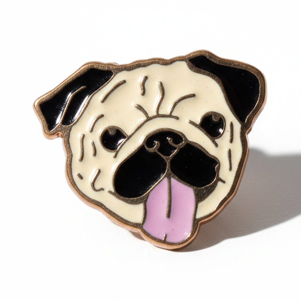 Anstecker Mops Kopf