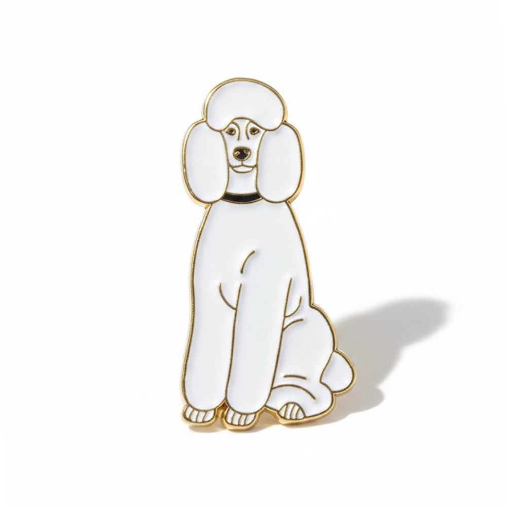 Anstecker Pudel weiß