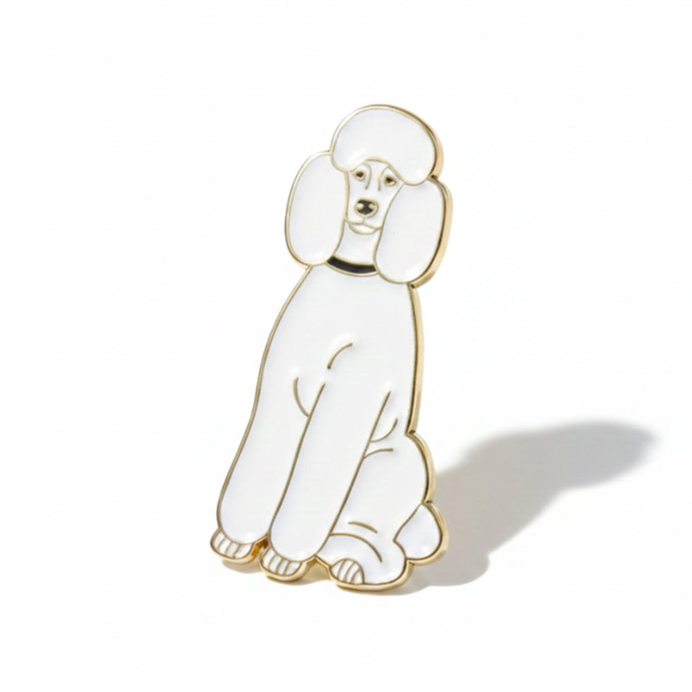 Anstecker Pudel weiß