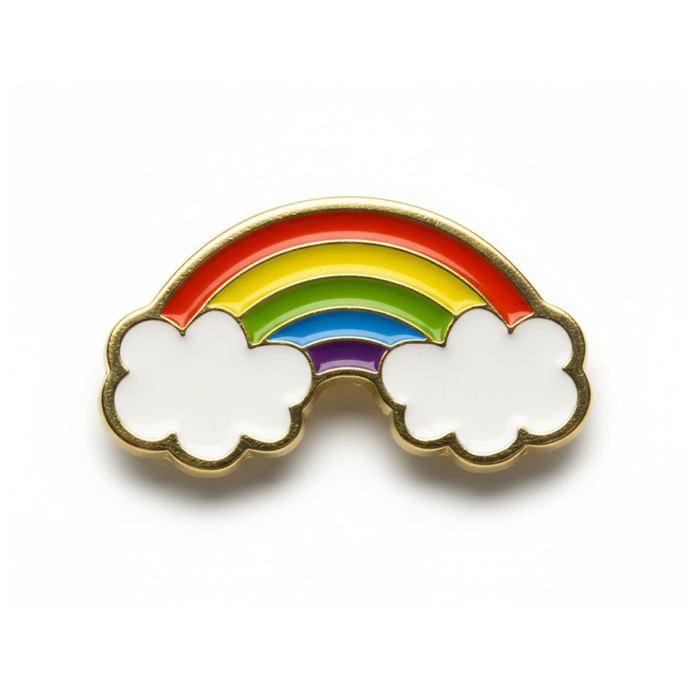 Anstecker Regenbogen mit Wolken