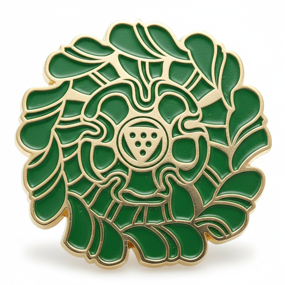 Anstecker Rosette grün - Berlinerschloss
