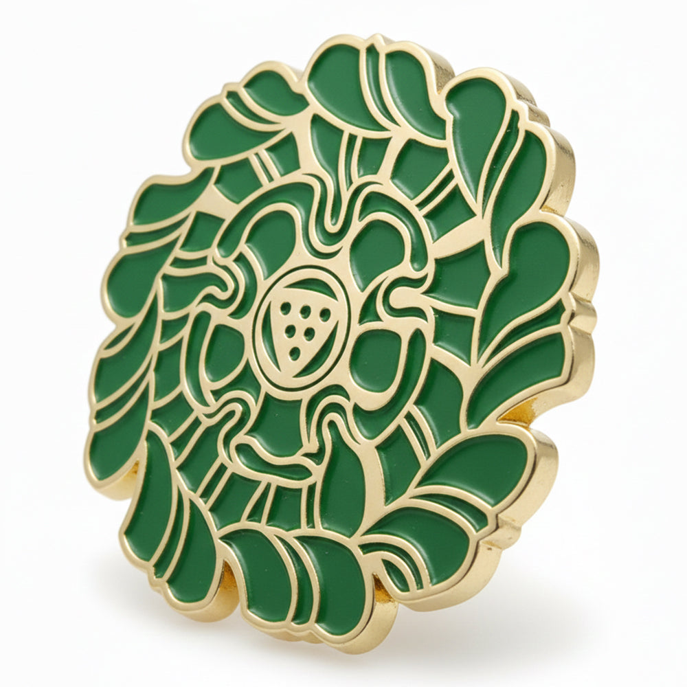 Anstecker Rosette grün - Berlinerschloss
