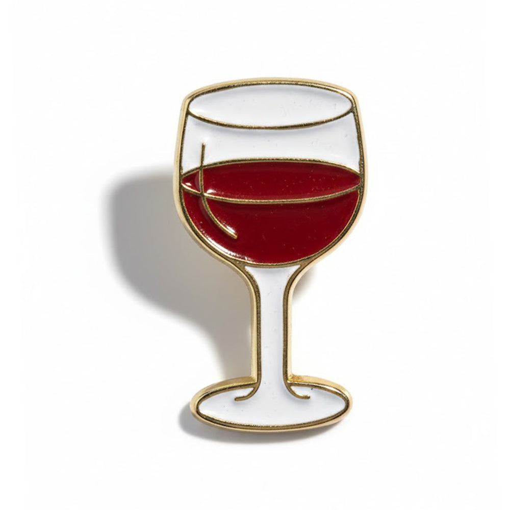 Anstecker Rotweinglas