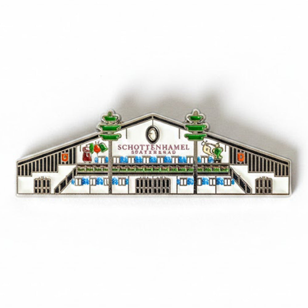 Anstecker Schottenhamel Festzelt Fassade