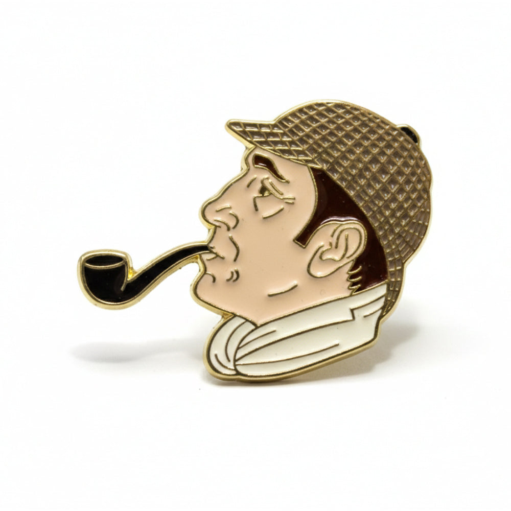 Anstecker Sherlock Holmes mit Pfeife