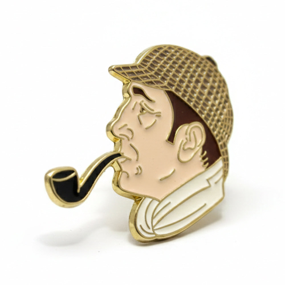 Anstecker Sherlock Holmes mit Pfeife