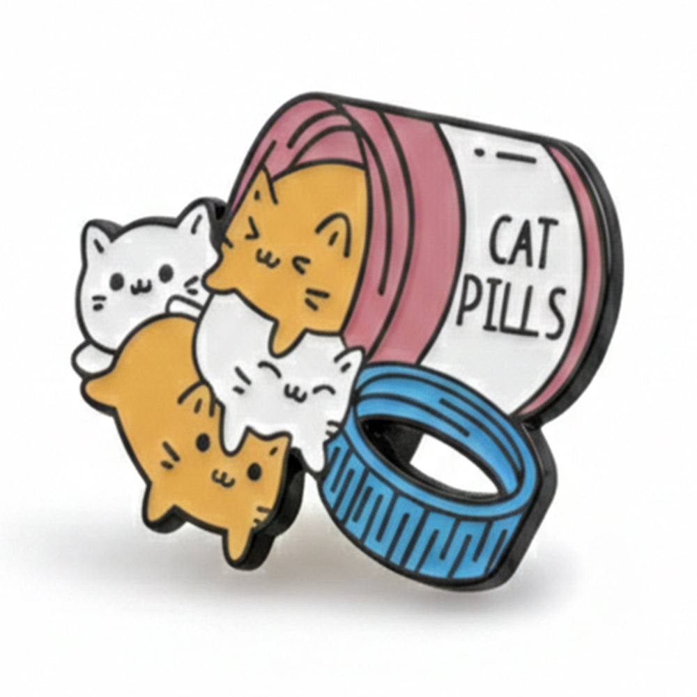 Anstecker Spruch "Cat Pills"