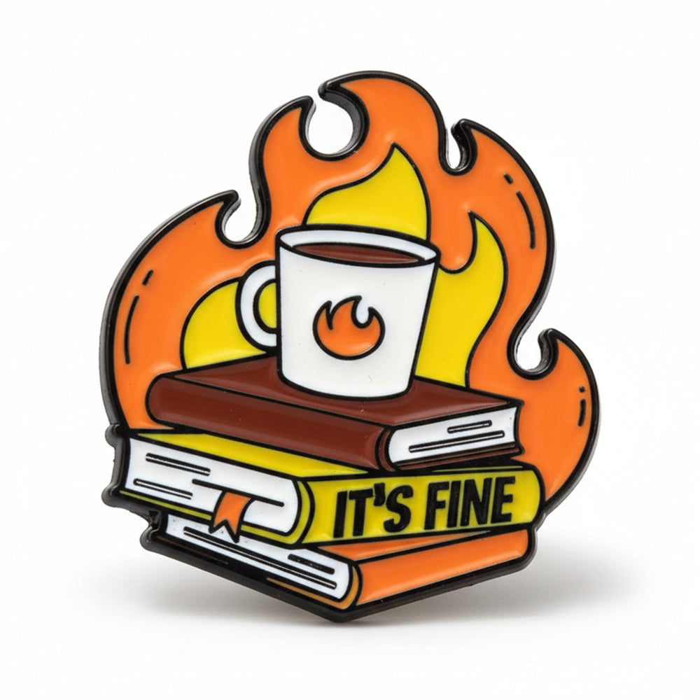 Anstecker Spruch "It's Fine Books"