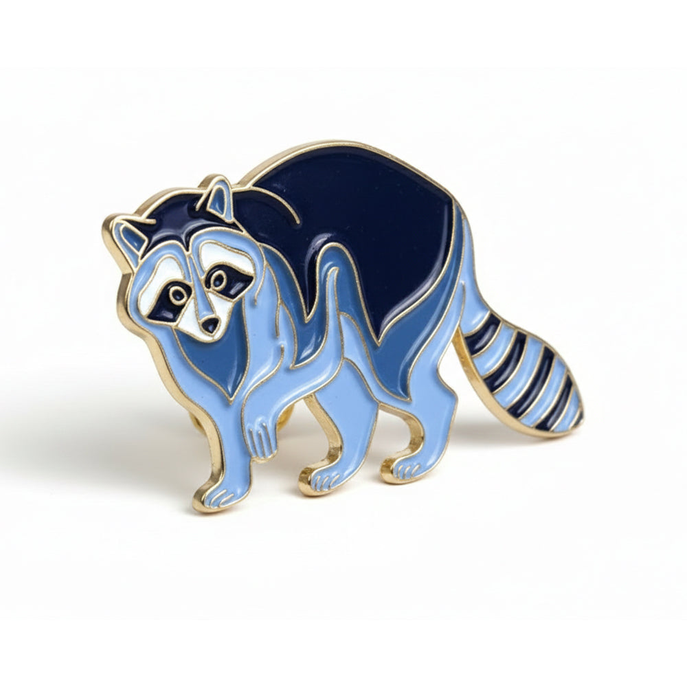 Anstecker Waschbär blau