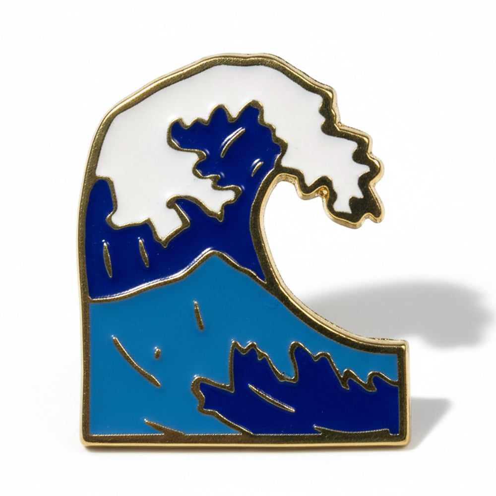 Anstecker Welle blau-weiß