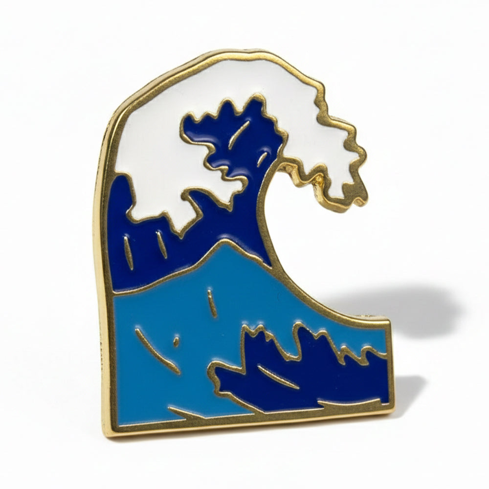 Anstecker Welle blau-weiß