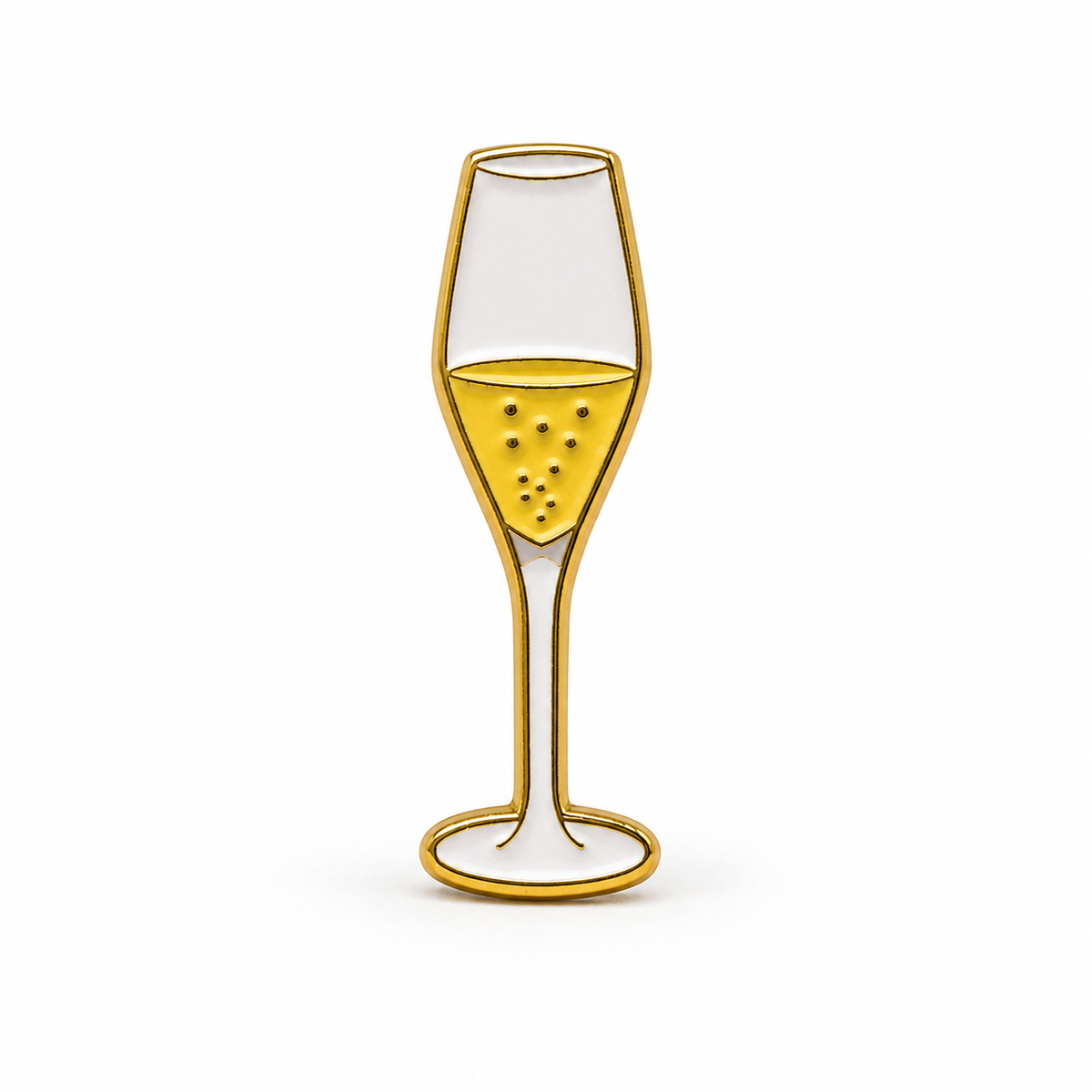 Anstecker Champagner Glas