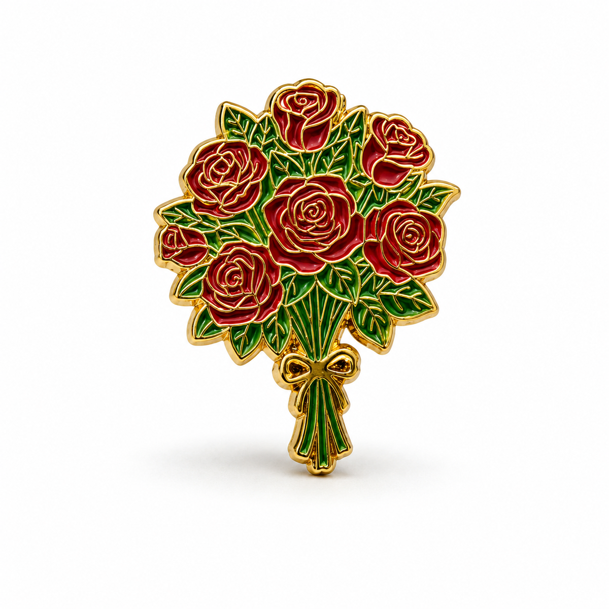Anstecker Rosenstrauß rot