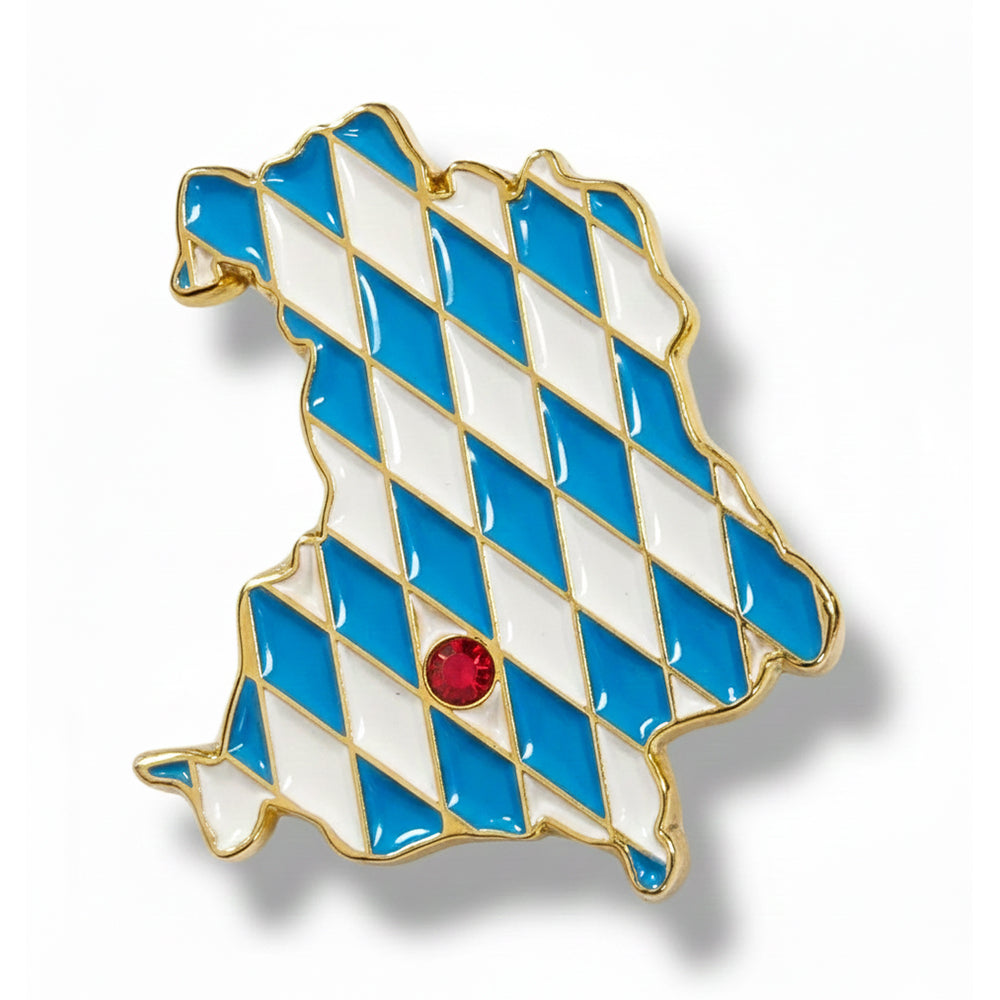 Anstecker Bayernkarte mit Strass
