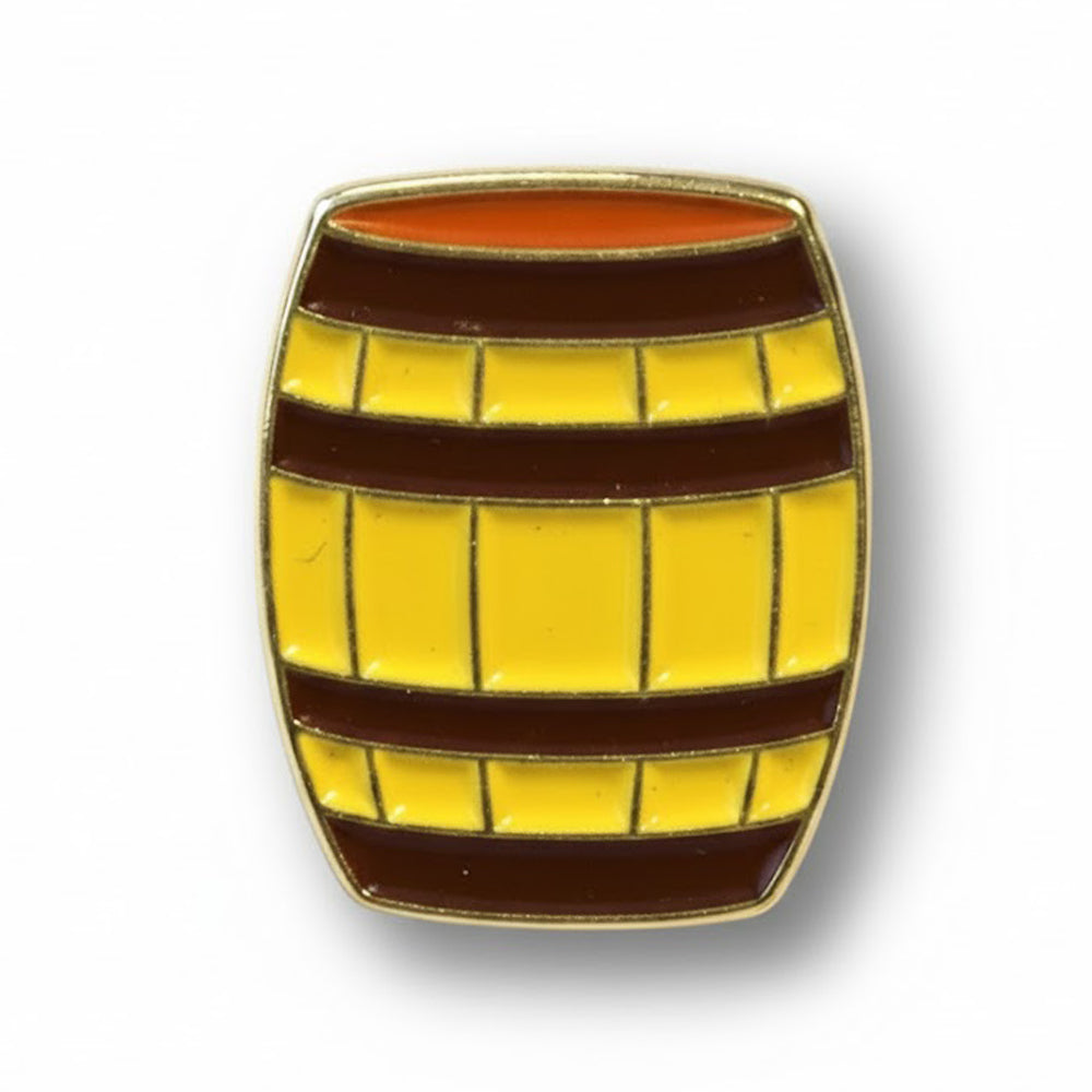 Anstecker Bierfass gelb