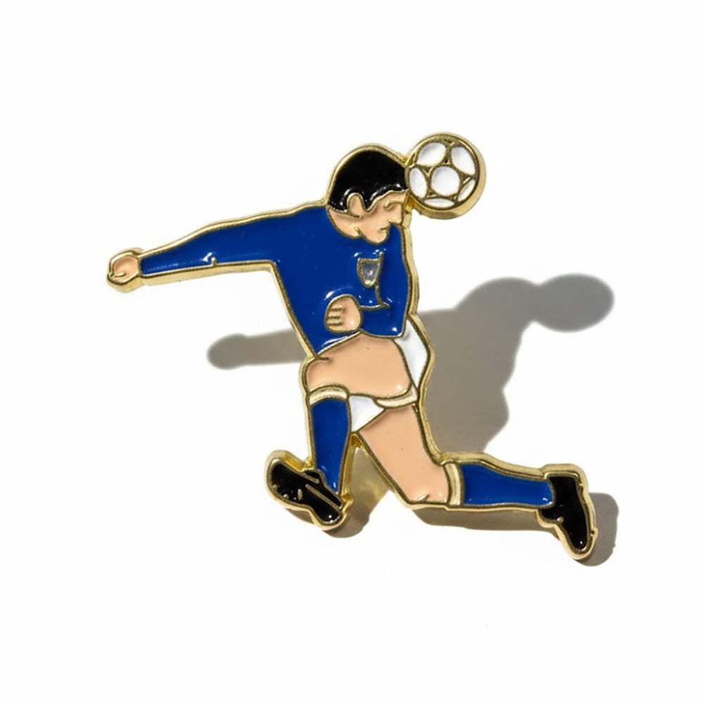 Anstecker Fußballer mit blauem Trikot