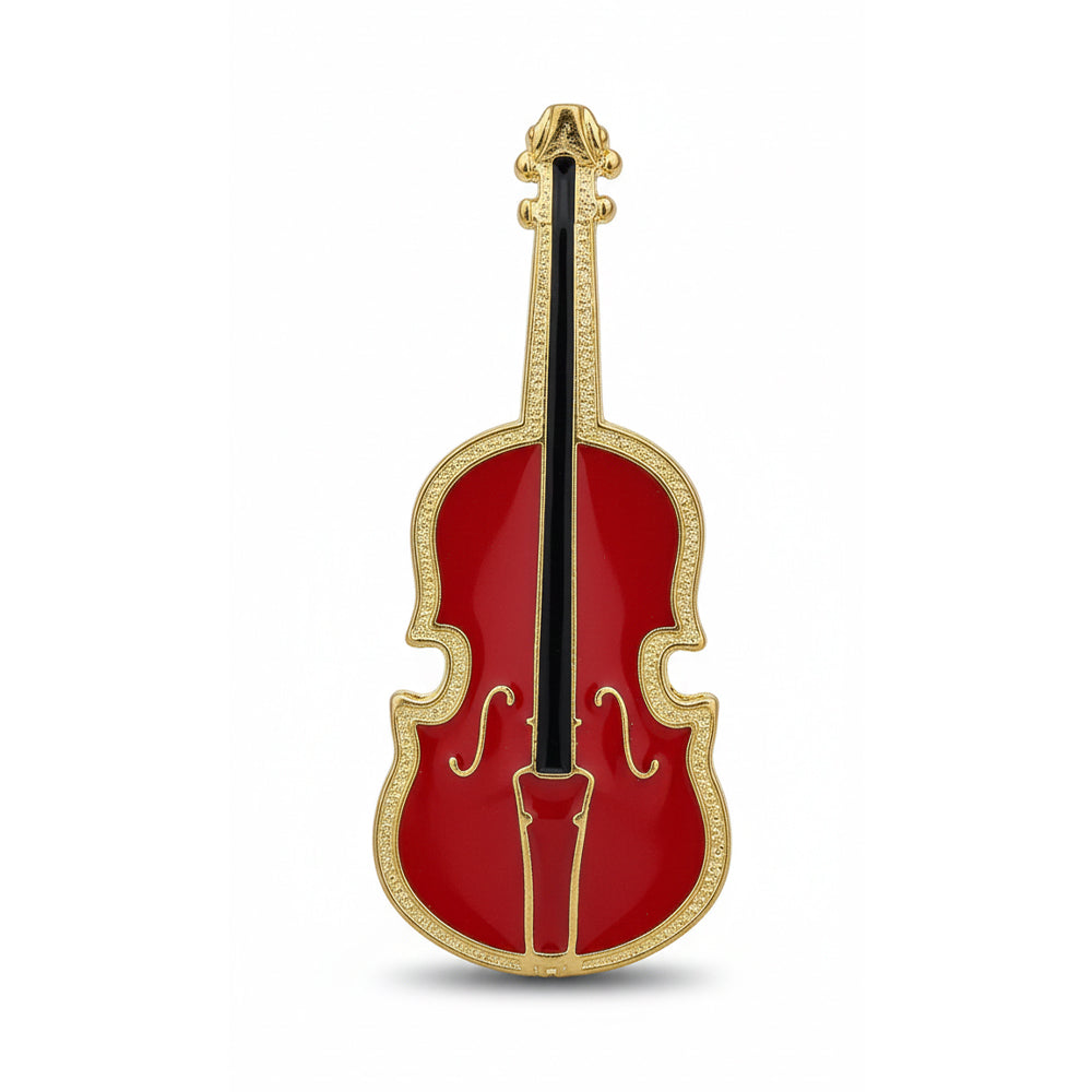 Anstecker Geige mit Goldrand