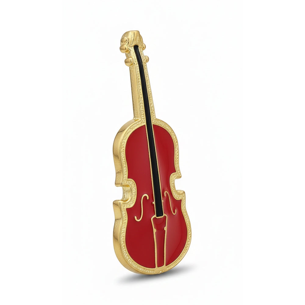 Anstecker Geige mit Goldrand