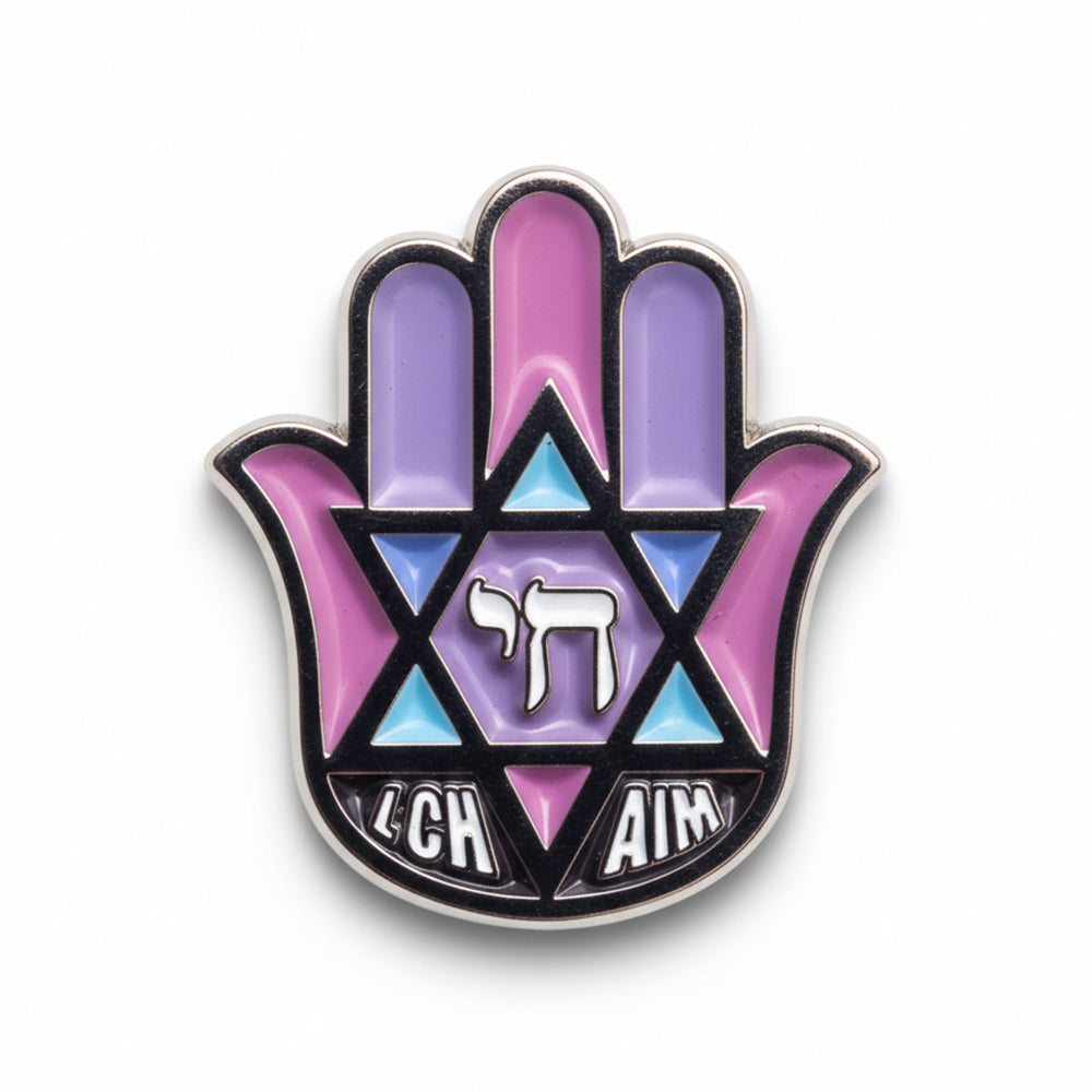 Anstecker Hamsa bunt Emaille