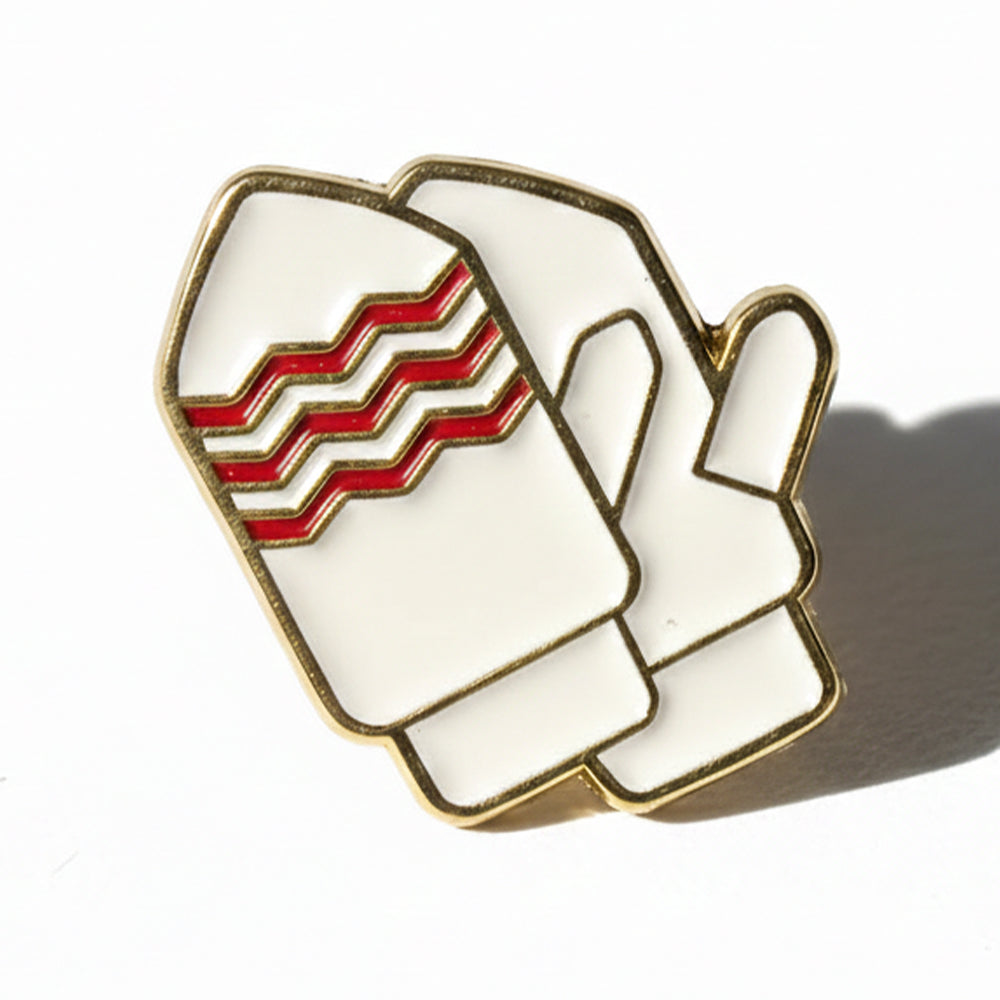 Anstecker Handschuhe weiß