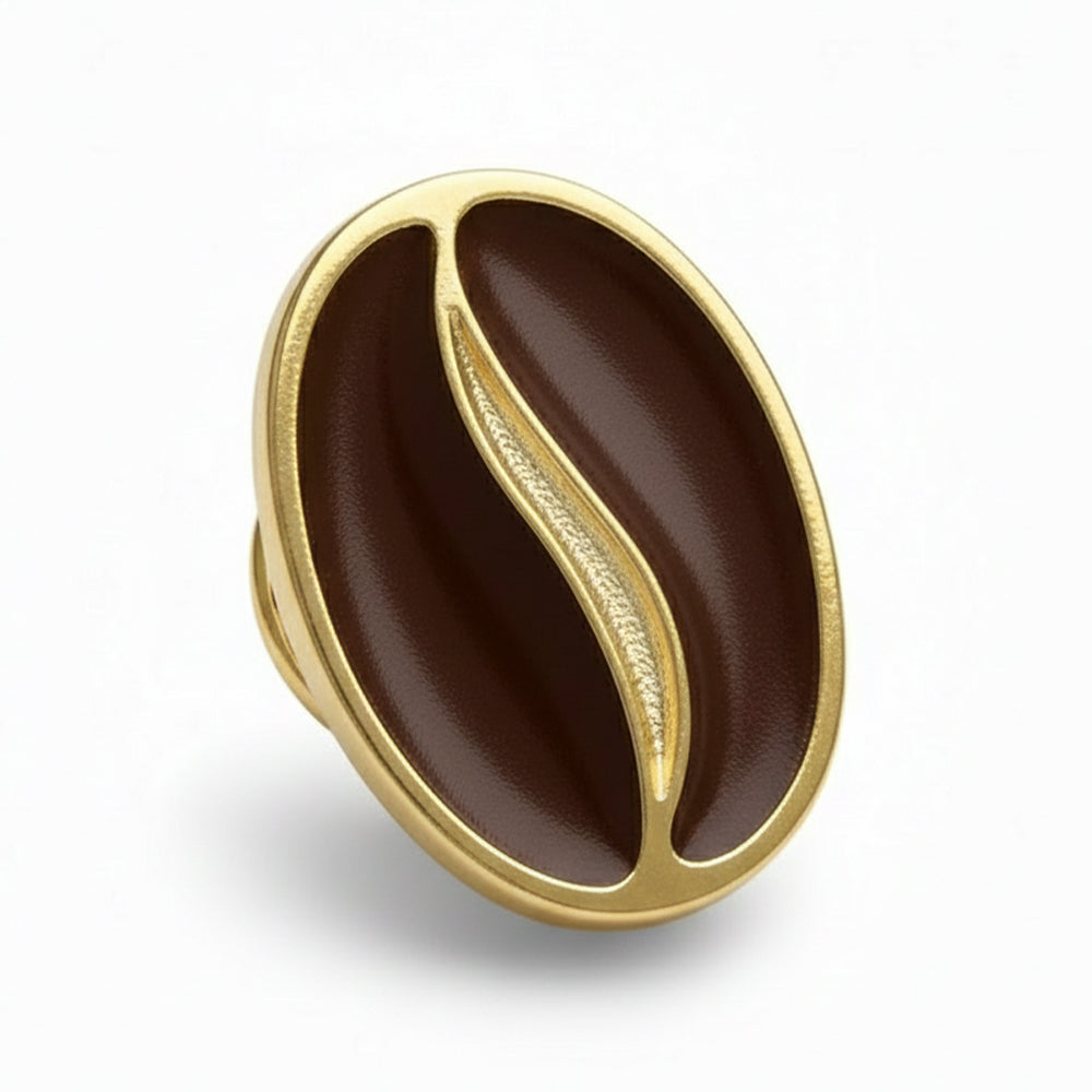 Anstecker Kaffeebohne braun