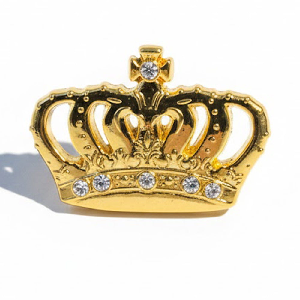 Anstecker Krone Gold mit Strass