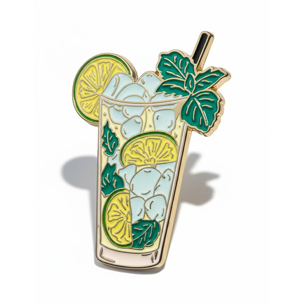 Anstecker Mojito Eiswürfel blau