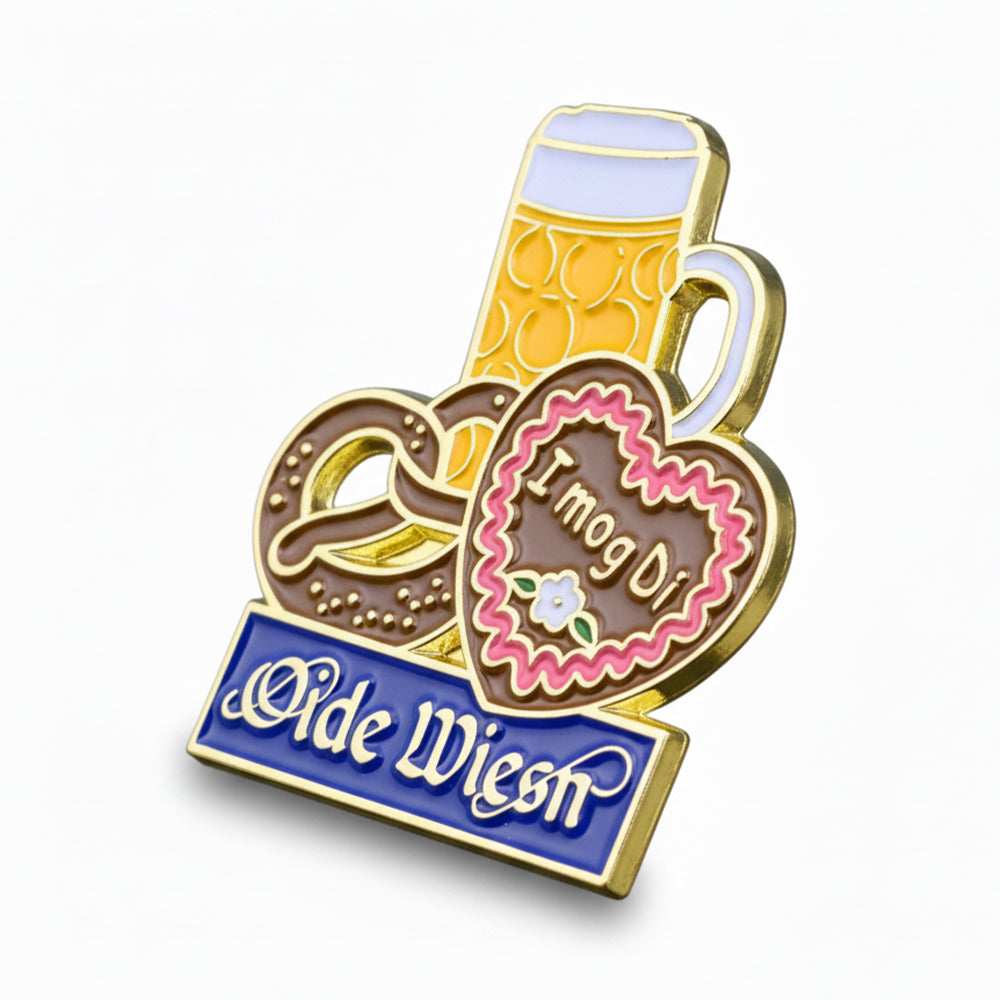 Anstecker Oide Wiesn™ Pin Maß, Breze, Herz