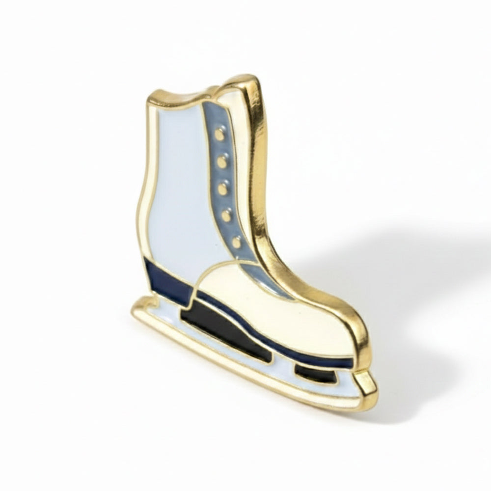 Anstecker Schlittschuh blau-weiß