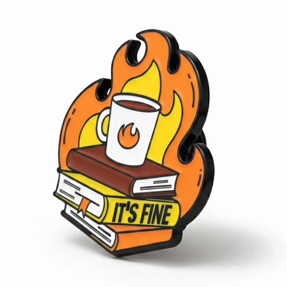 Anstecker Spruch "It's Fine Books"